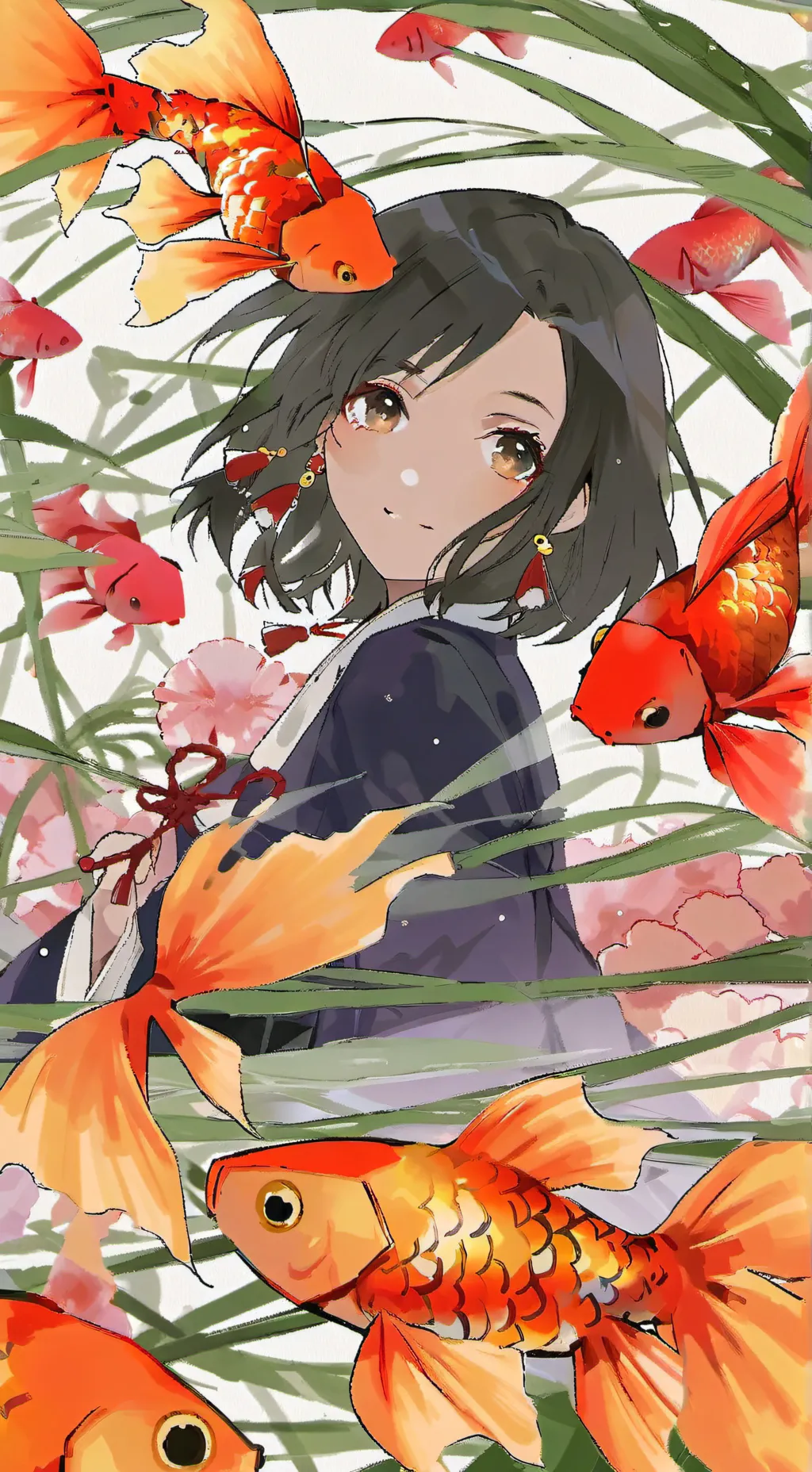 ai character: Cleo the Orange Goldfish Furry background