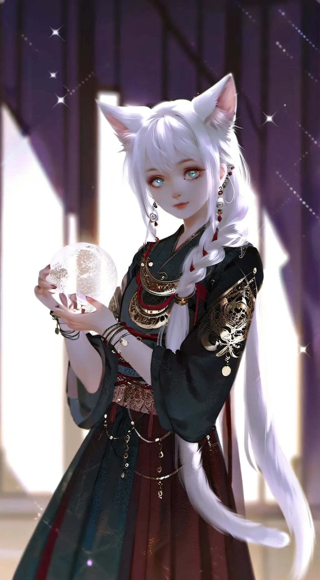 ai character: Yarnling Moonlight background