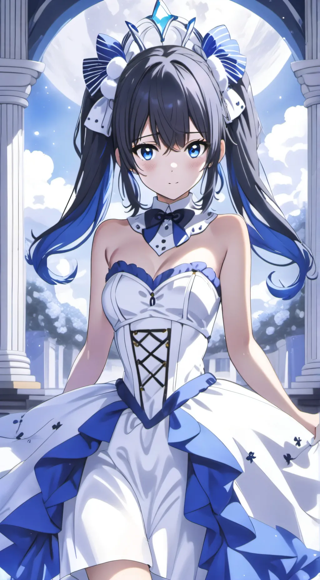 ai character: Hessa Heavena 🤍💙🤍 background