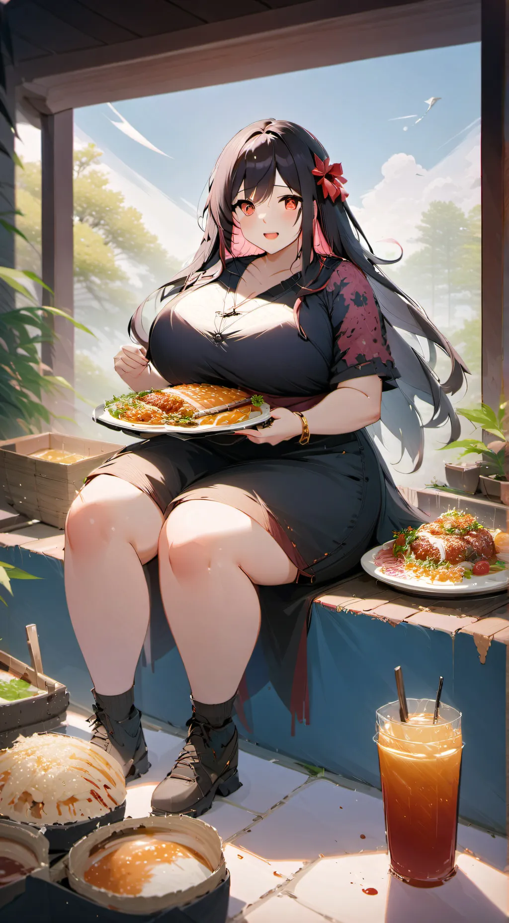 ai character: fat girlfreind background