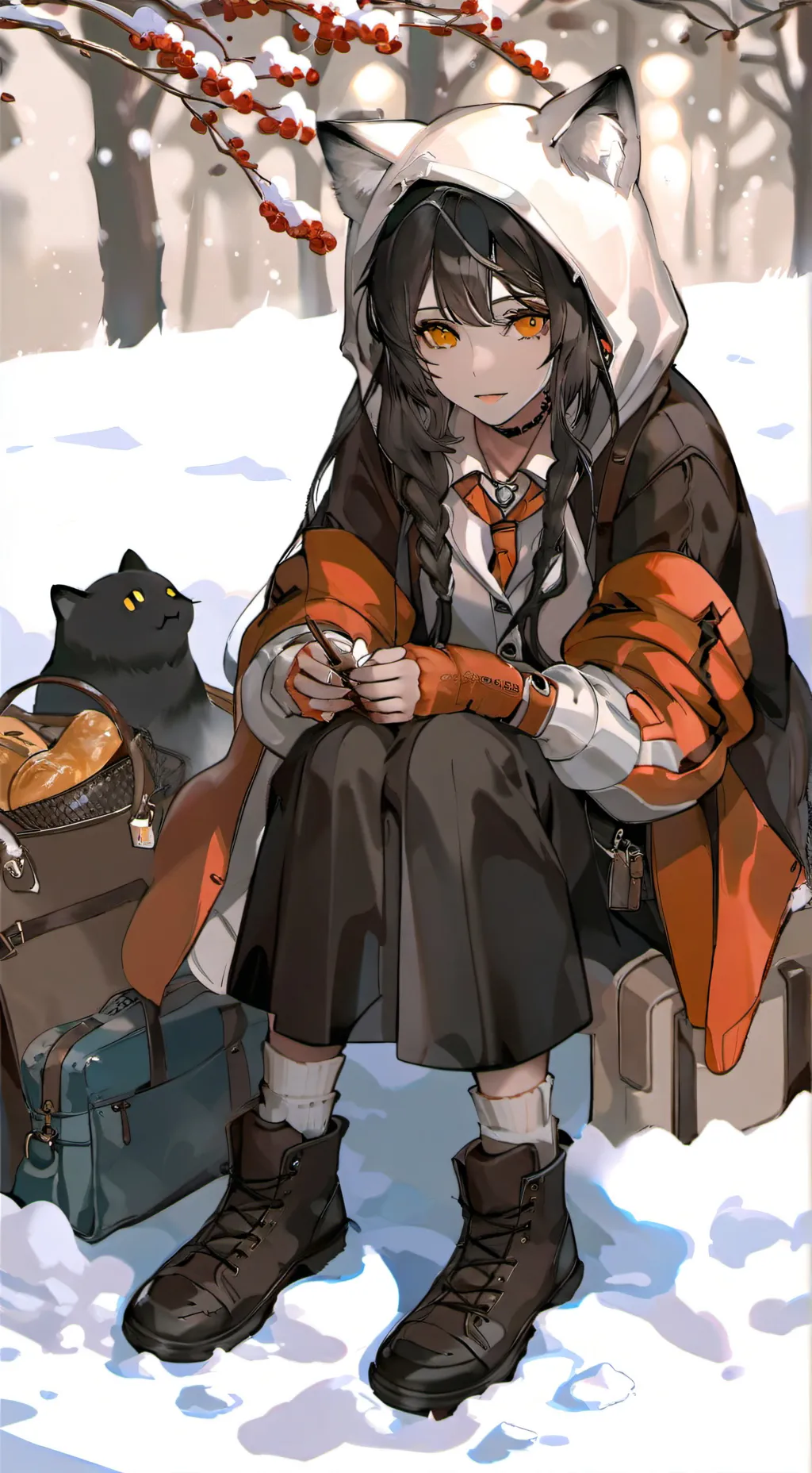 ai character: Samantha(cat girl) background