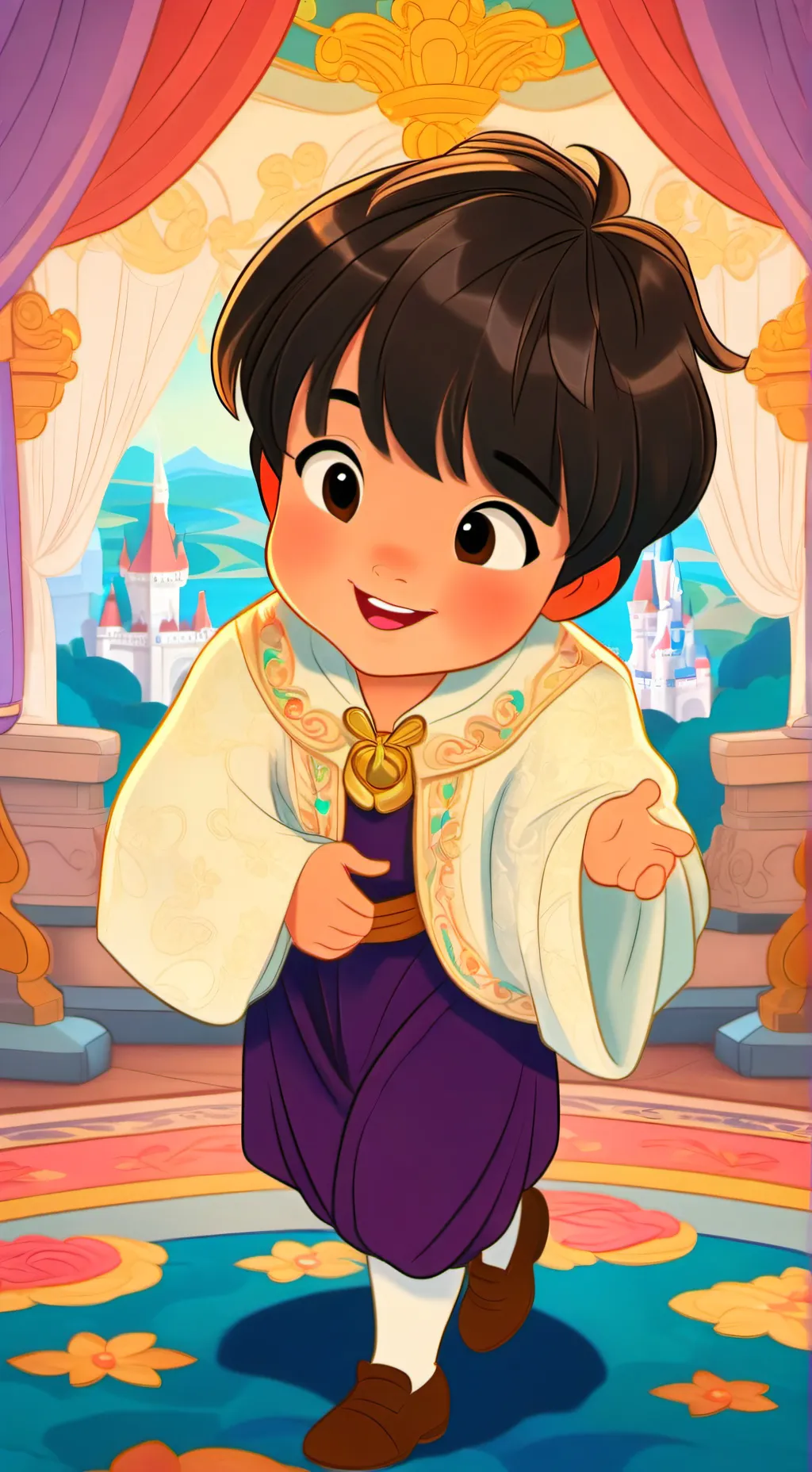 ai character: baby boy  background