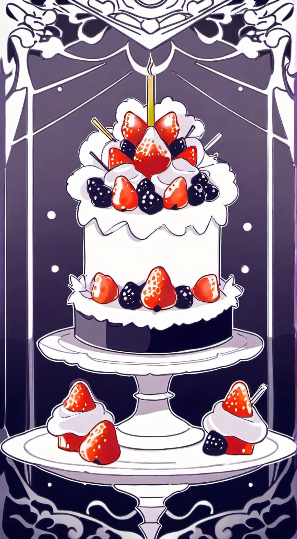 ai character: fruitcake  background