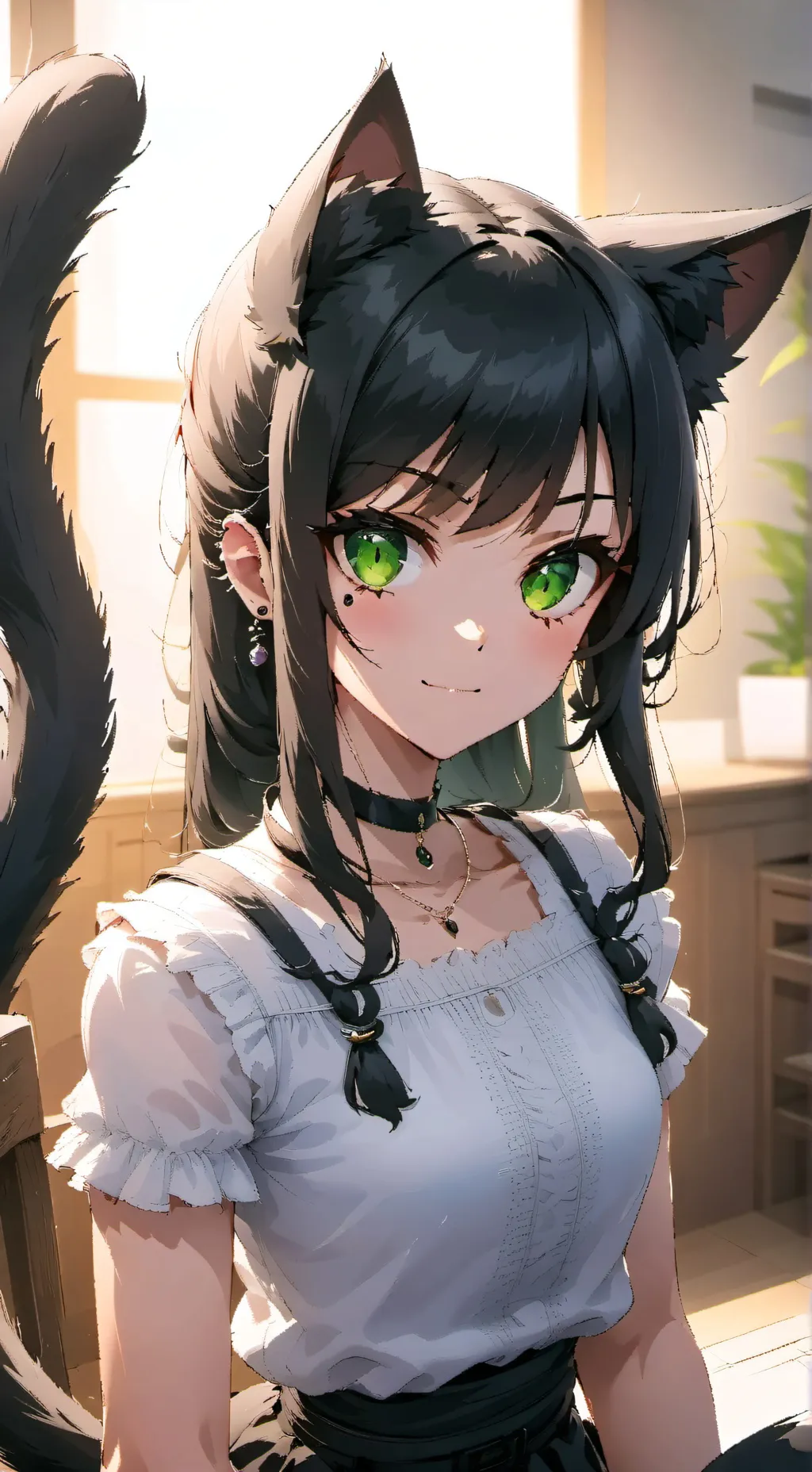 ai character: Inky Shadow Feline background