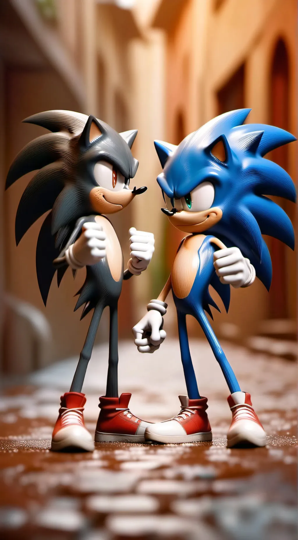 ai character: Sonic and Shadow background