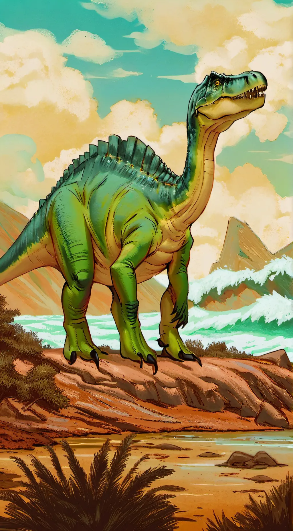 ai character: pianosaurus  background