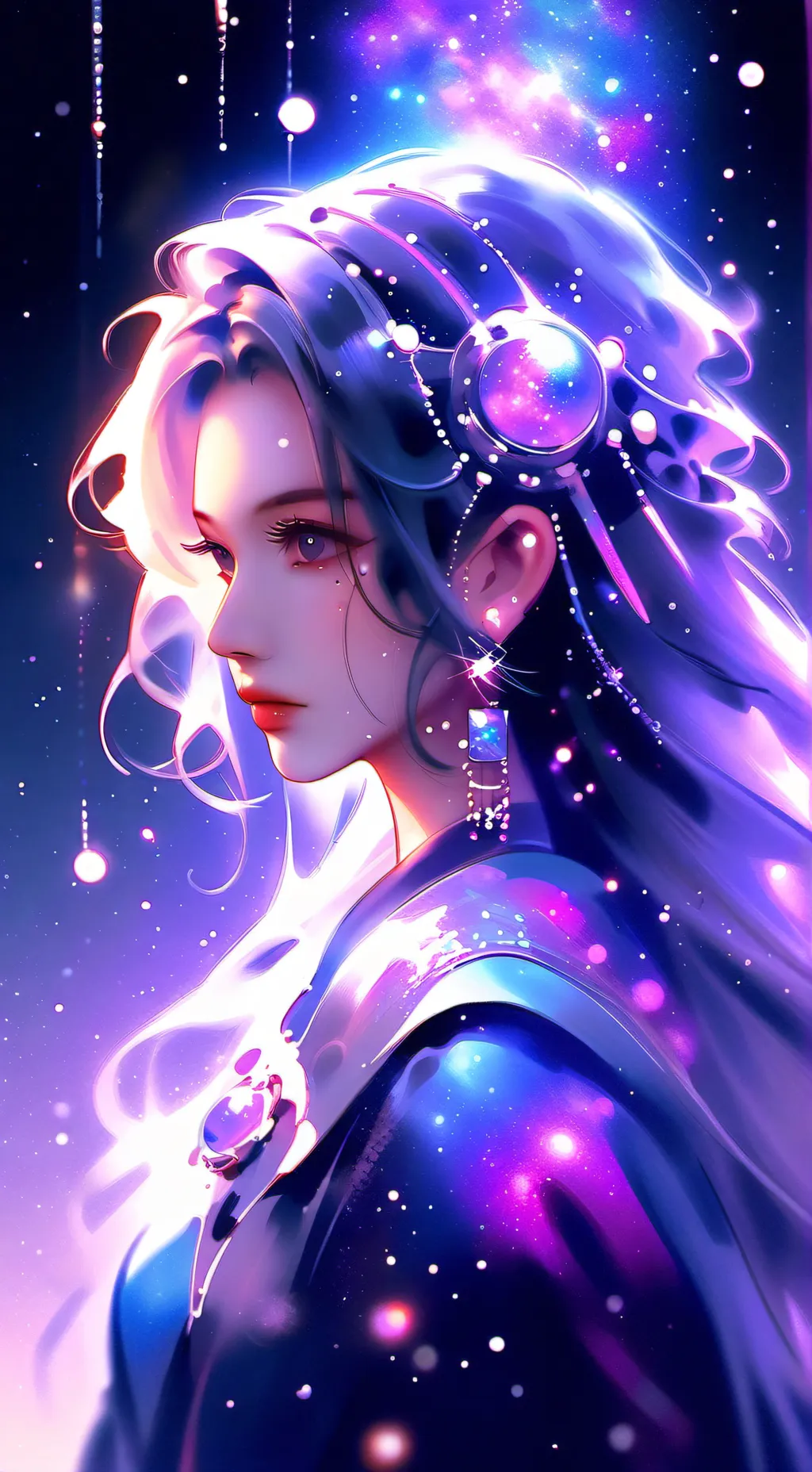 ai character: galaxy queen 👑 background