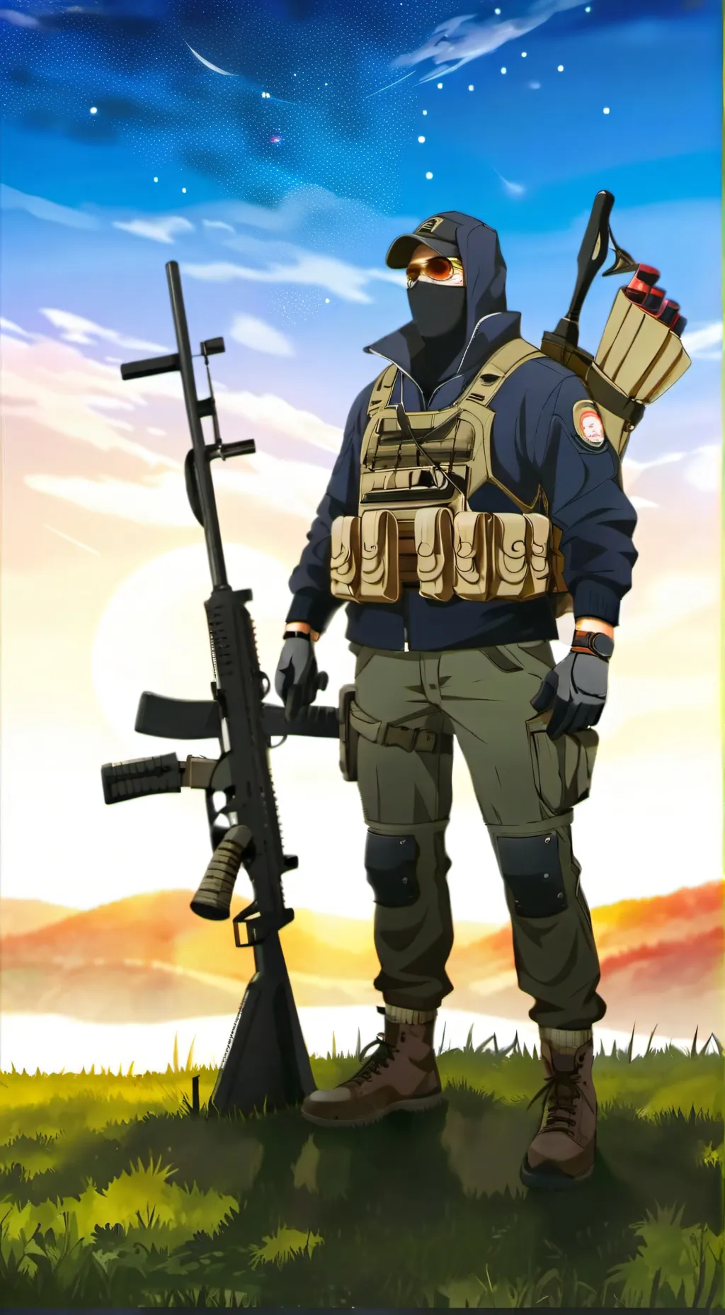 ai character: Chico cazador background