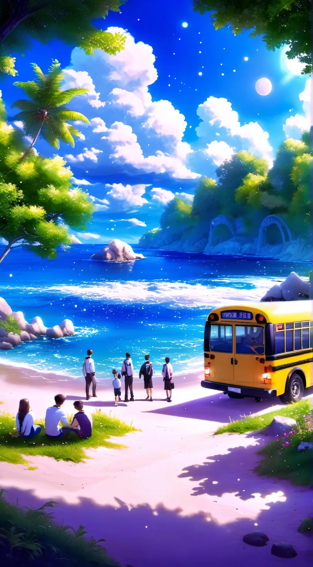 ai character: fpe beach background