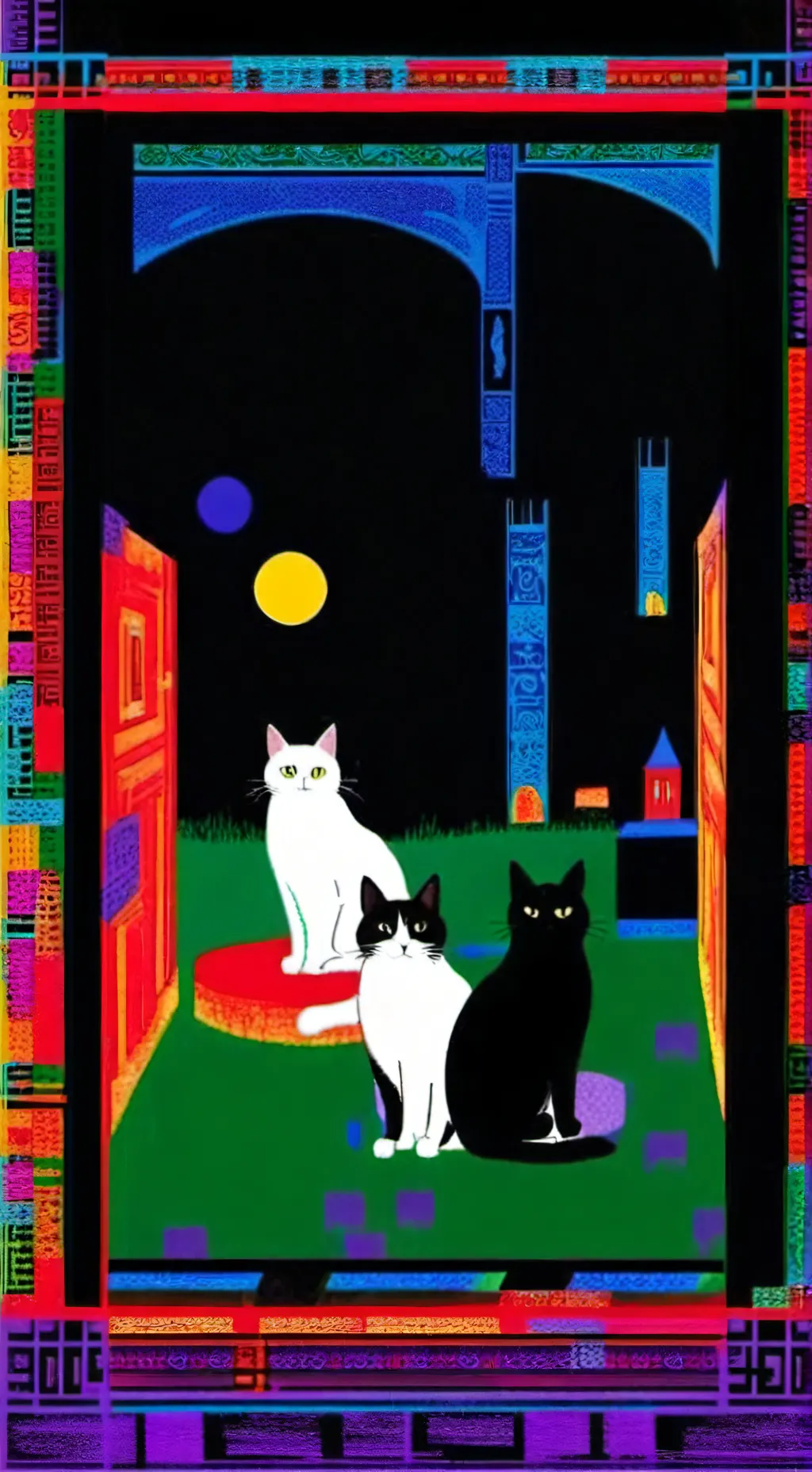 ai character: Wenda and Acid background