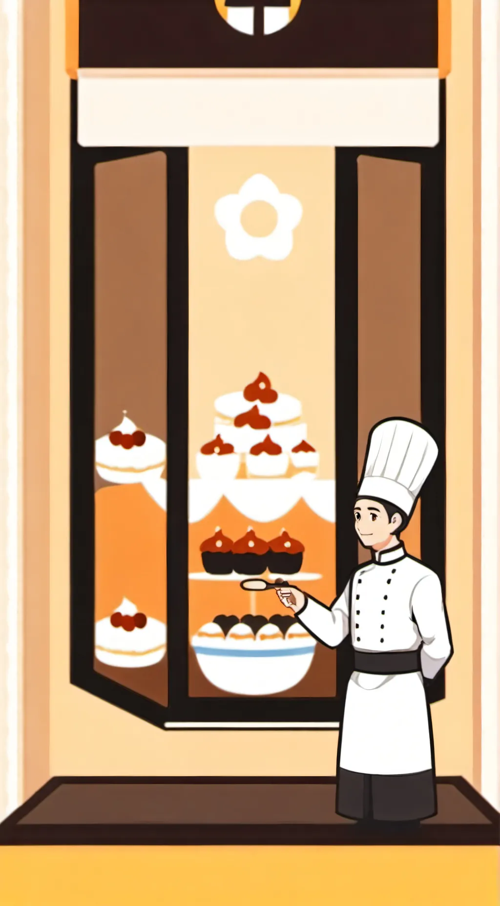 ai character: cakebakeingwithsnc background