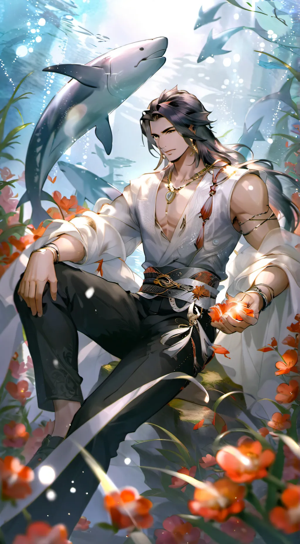 ai character: Aqua background