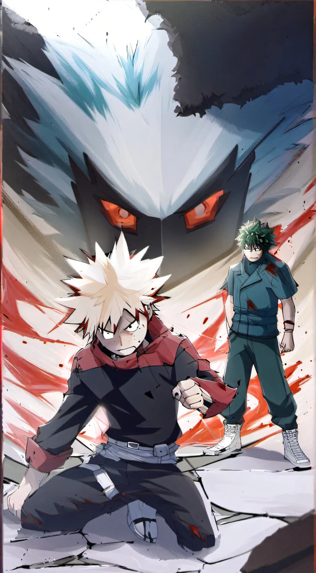 ai character: MHA final battle background