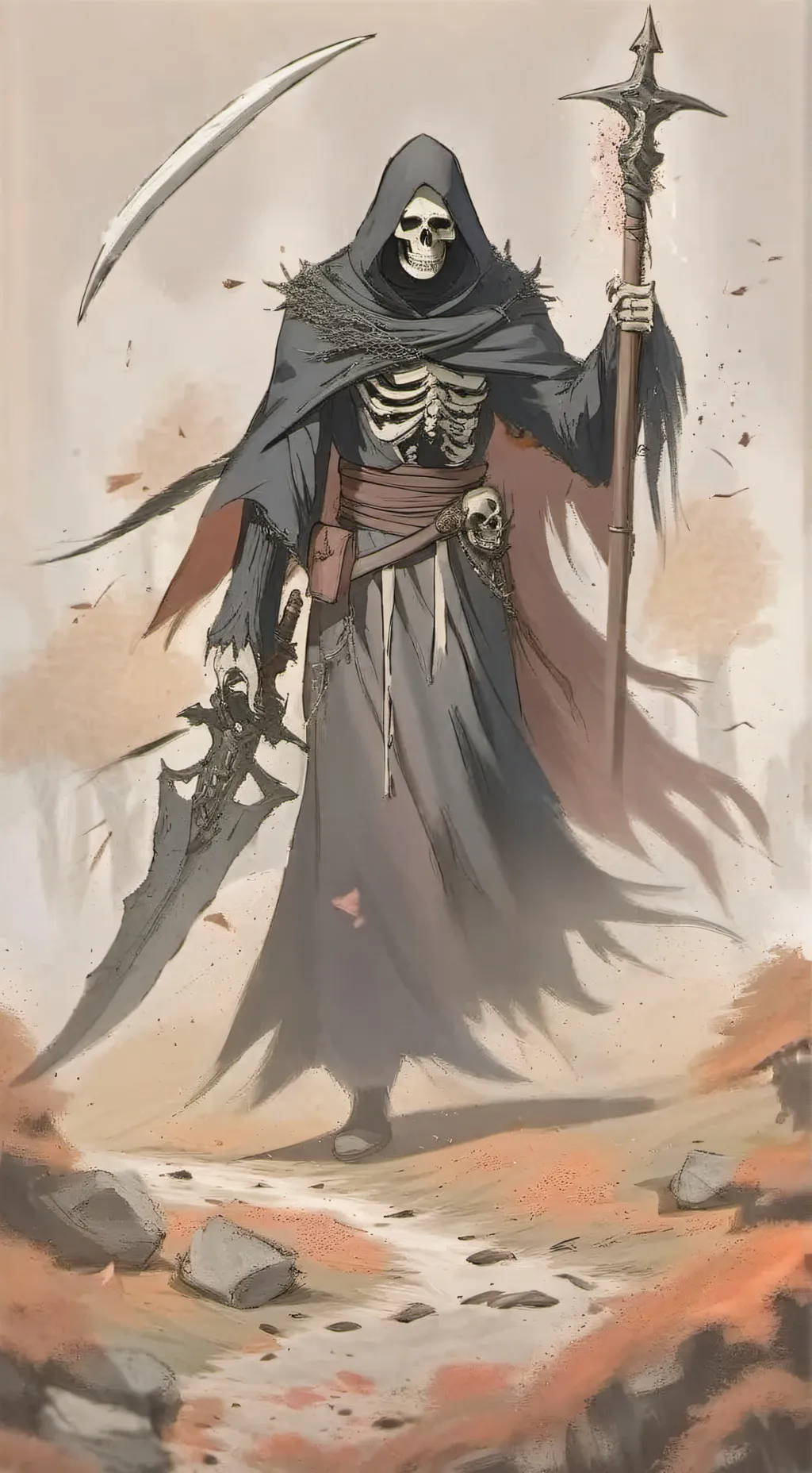 ai character: Grim reaper  background