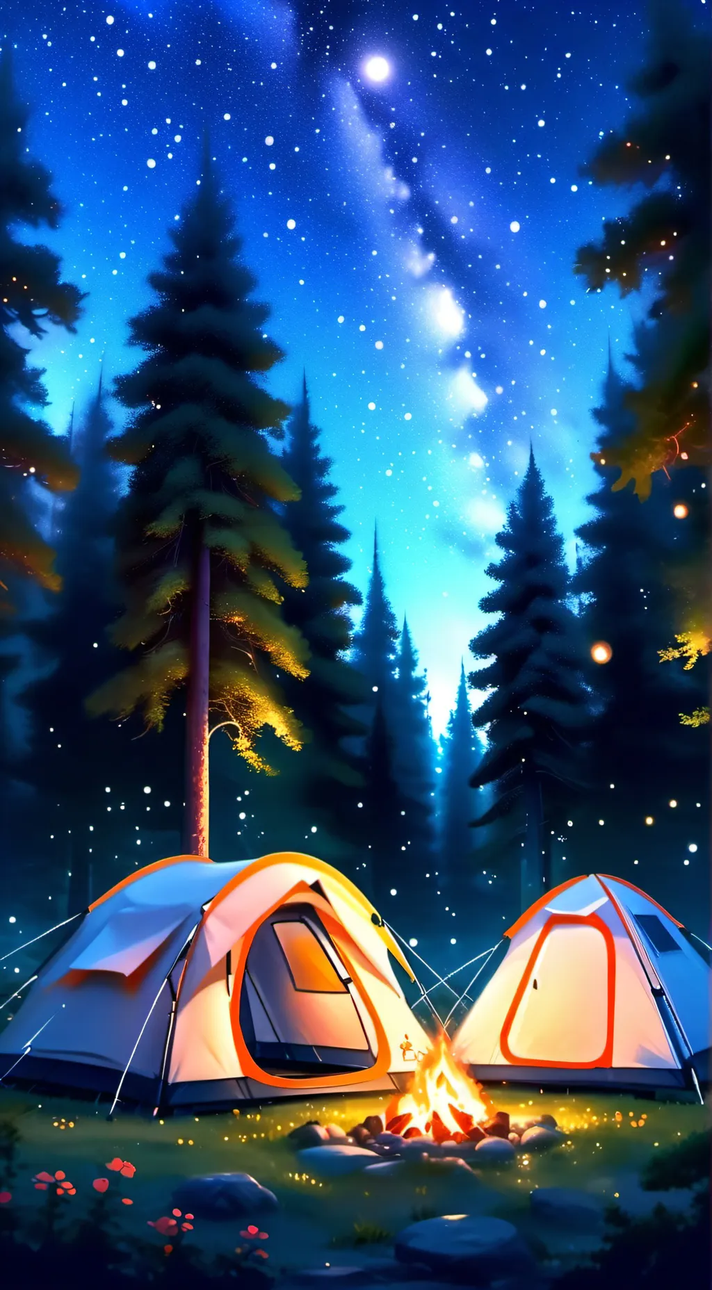 ai character: MD camping! 🏕️  background