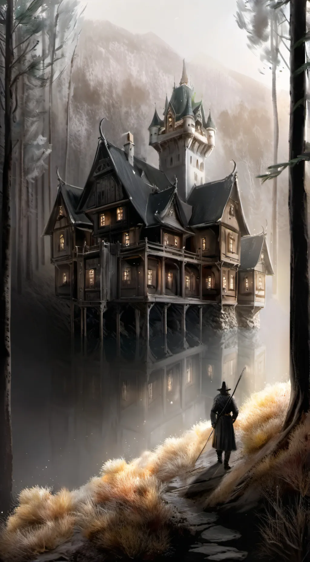 ai character: hunted castle  background