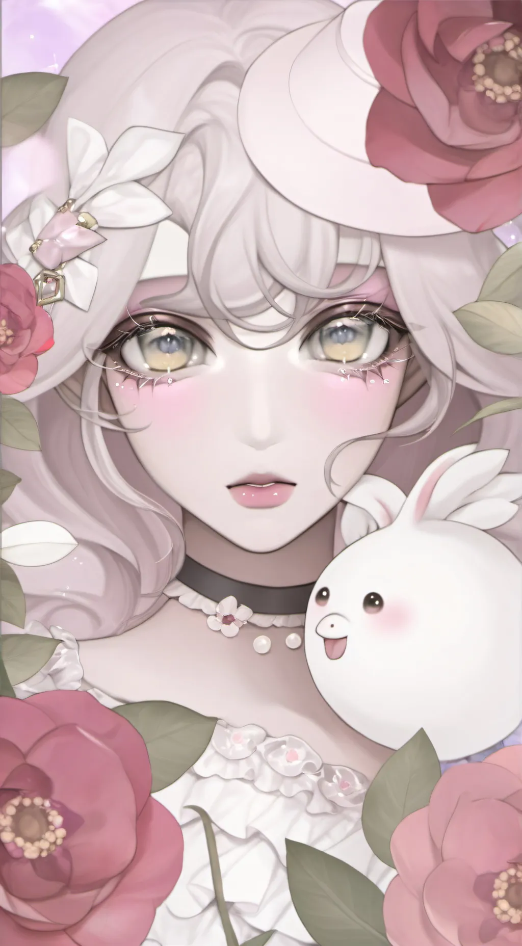 ai character: Cute girl  background