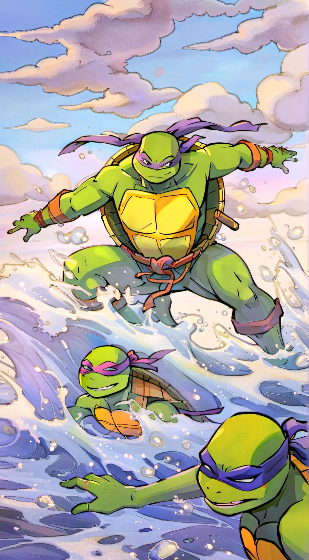 ai character: TMNT turtles background
