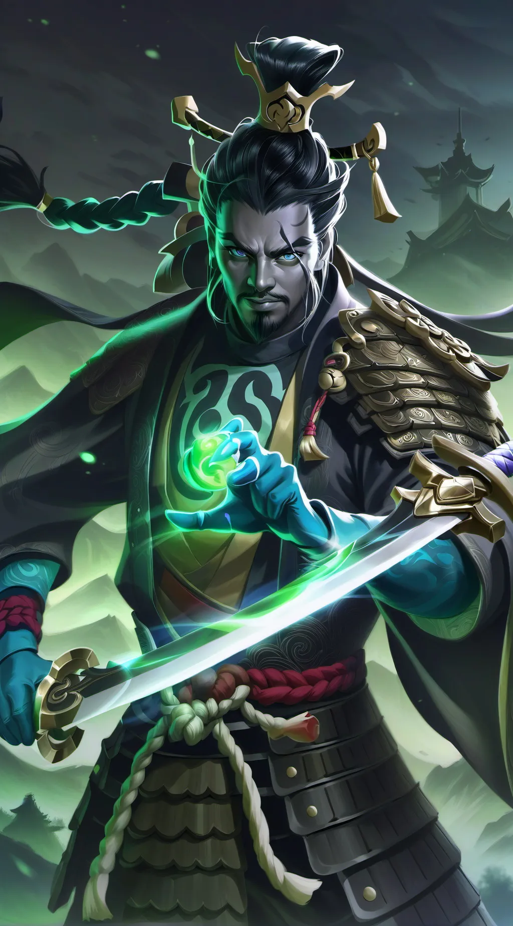 ai character: samurai background