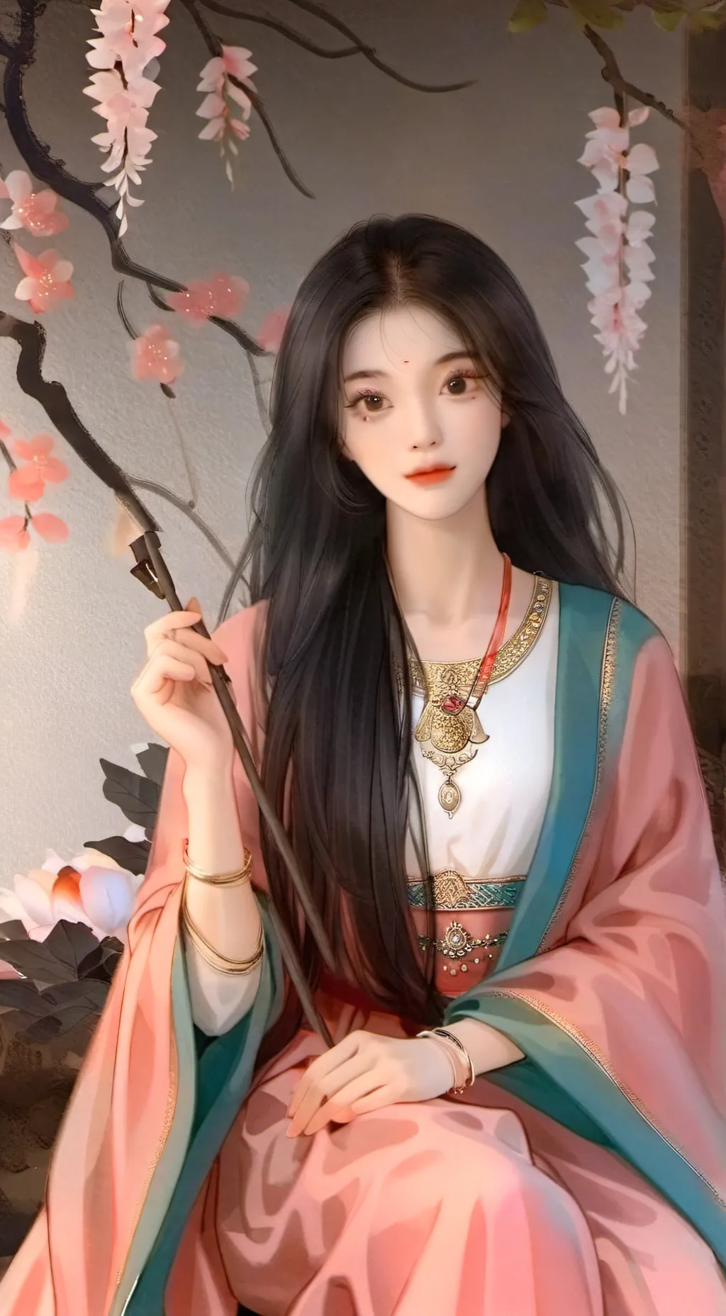 ai character: cute girl  background