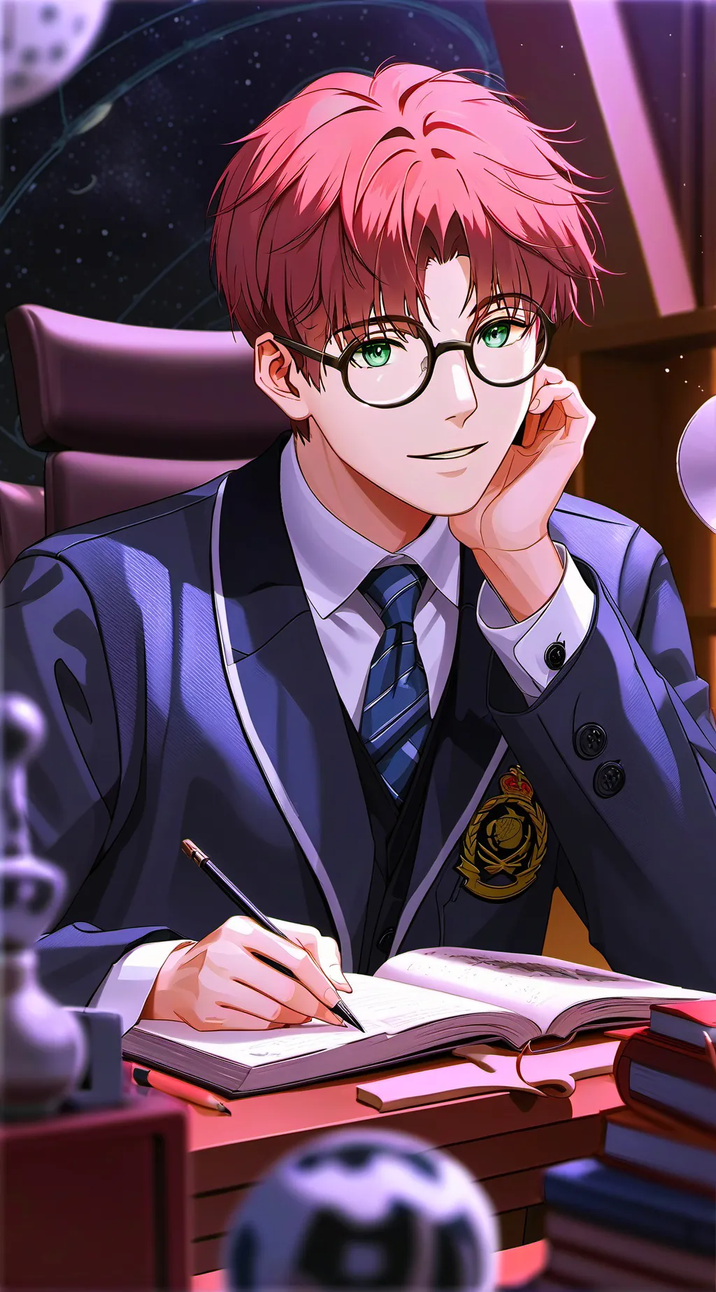 ai character: Miguel Glasses background