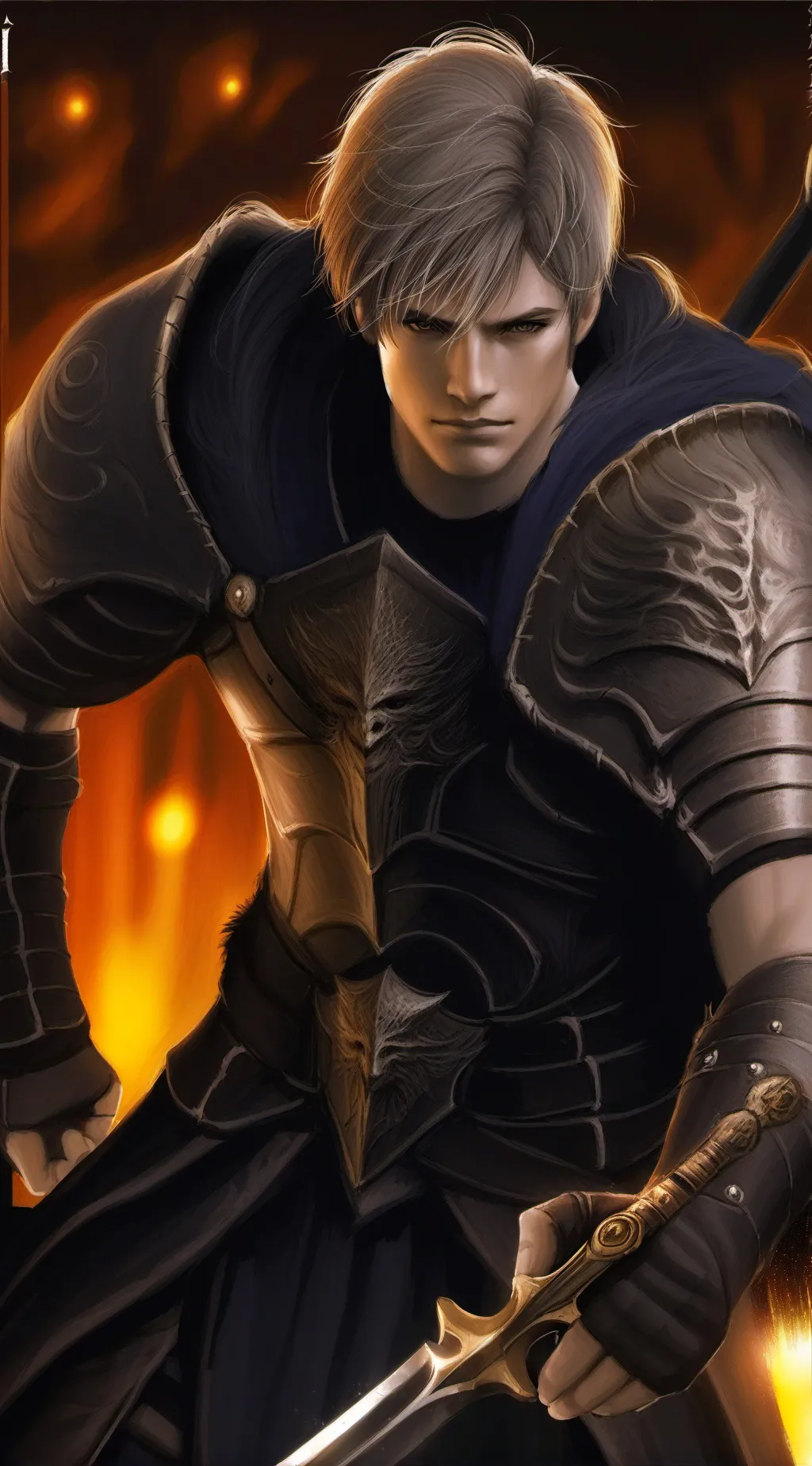 ai character: Lucius warrior  background