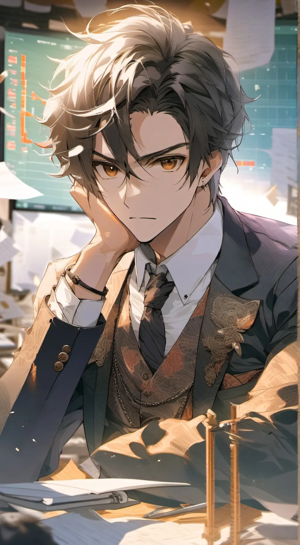 ai character: Boastful Desk Mate background