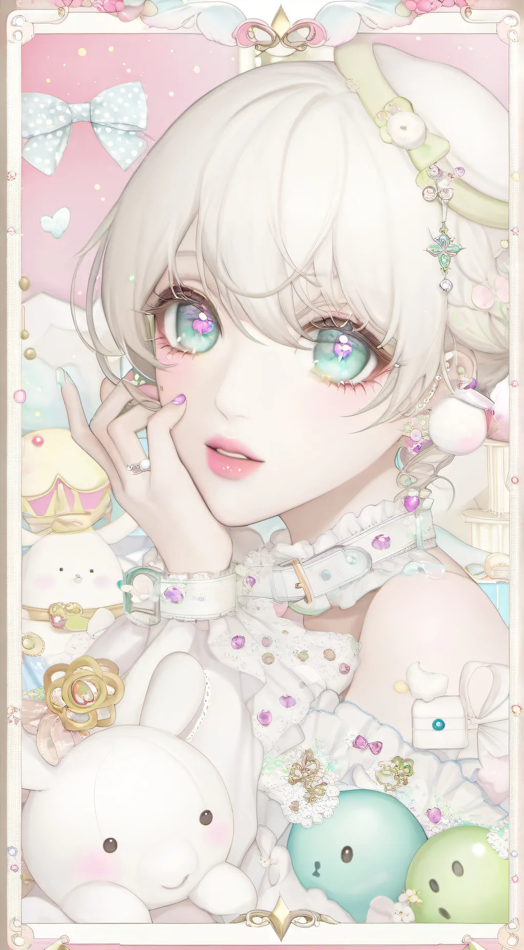 ai character: Smiling 🥀 background