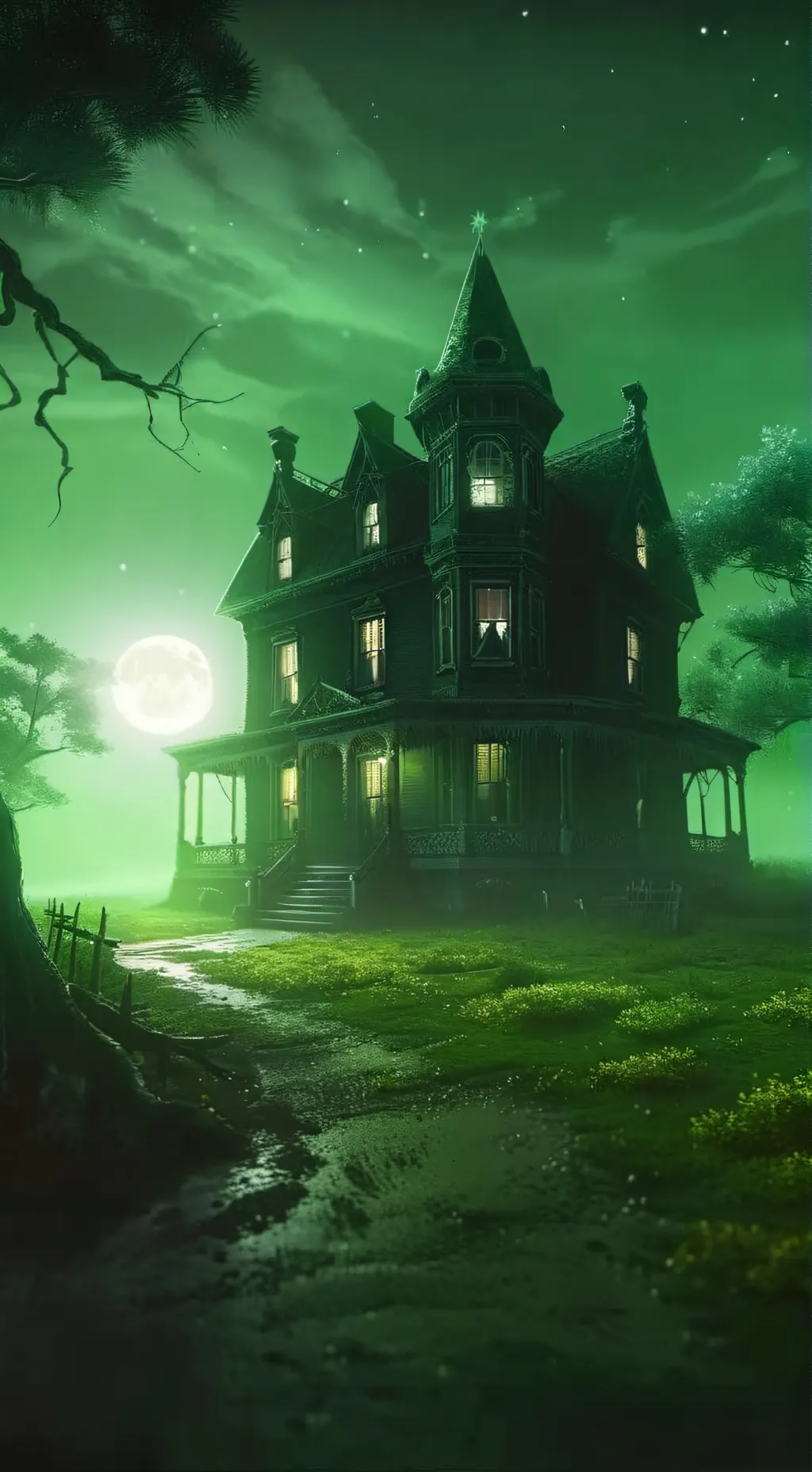 ai character: Green & Mean background