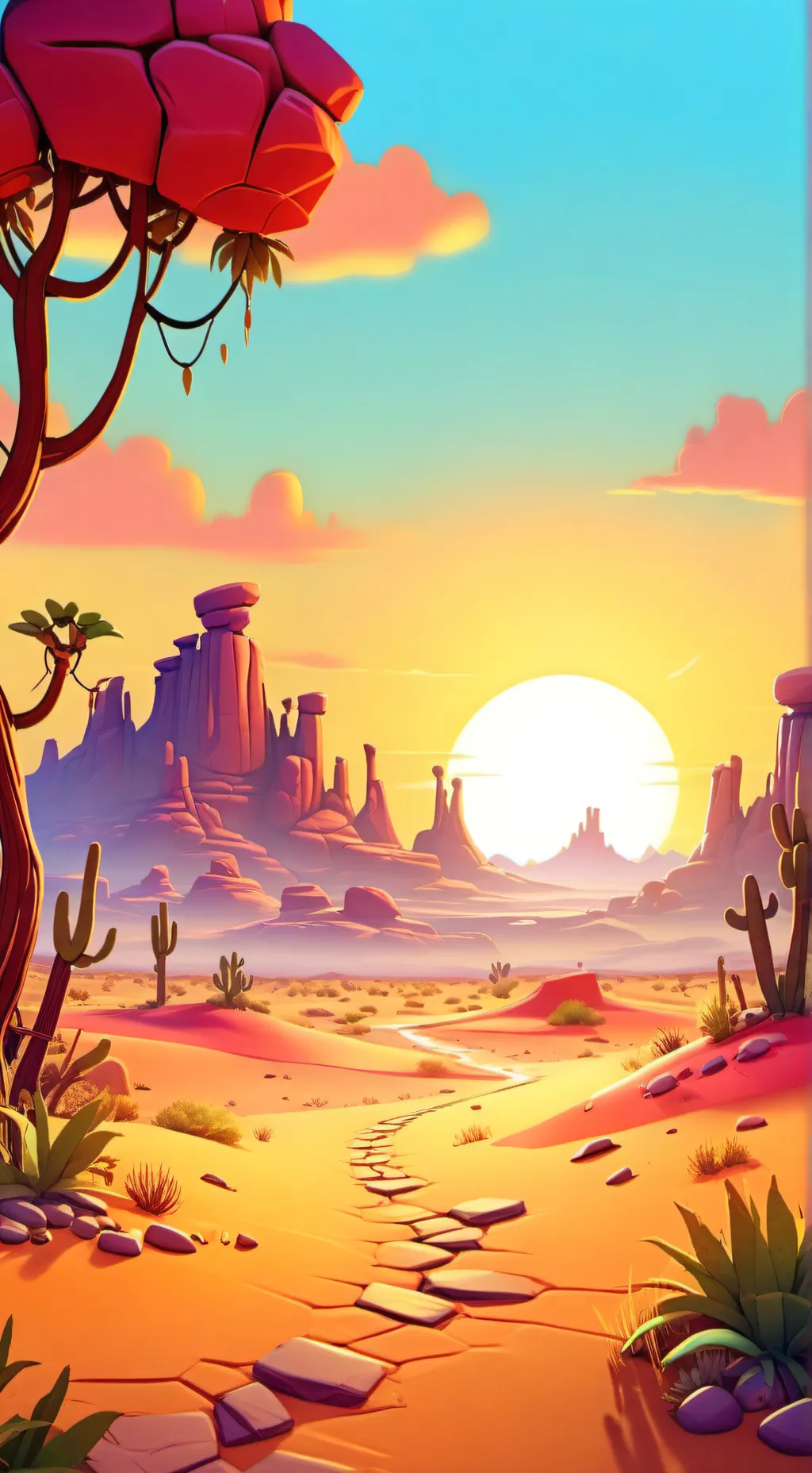 ai character: Crimson wasteland background