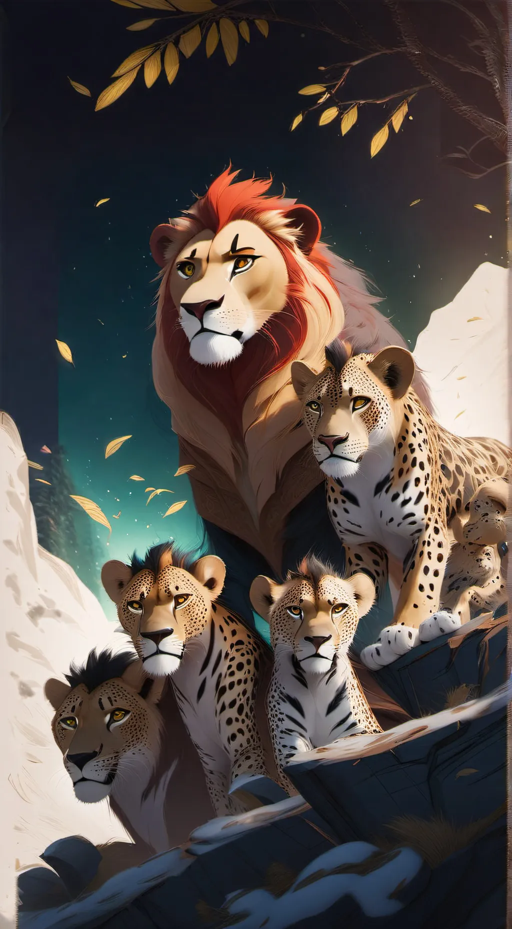 ai character: Lion guard valenti background