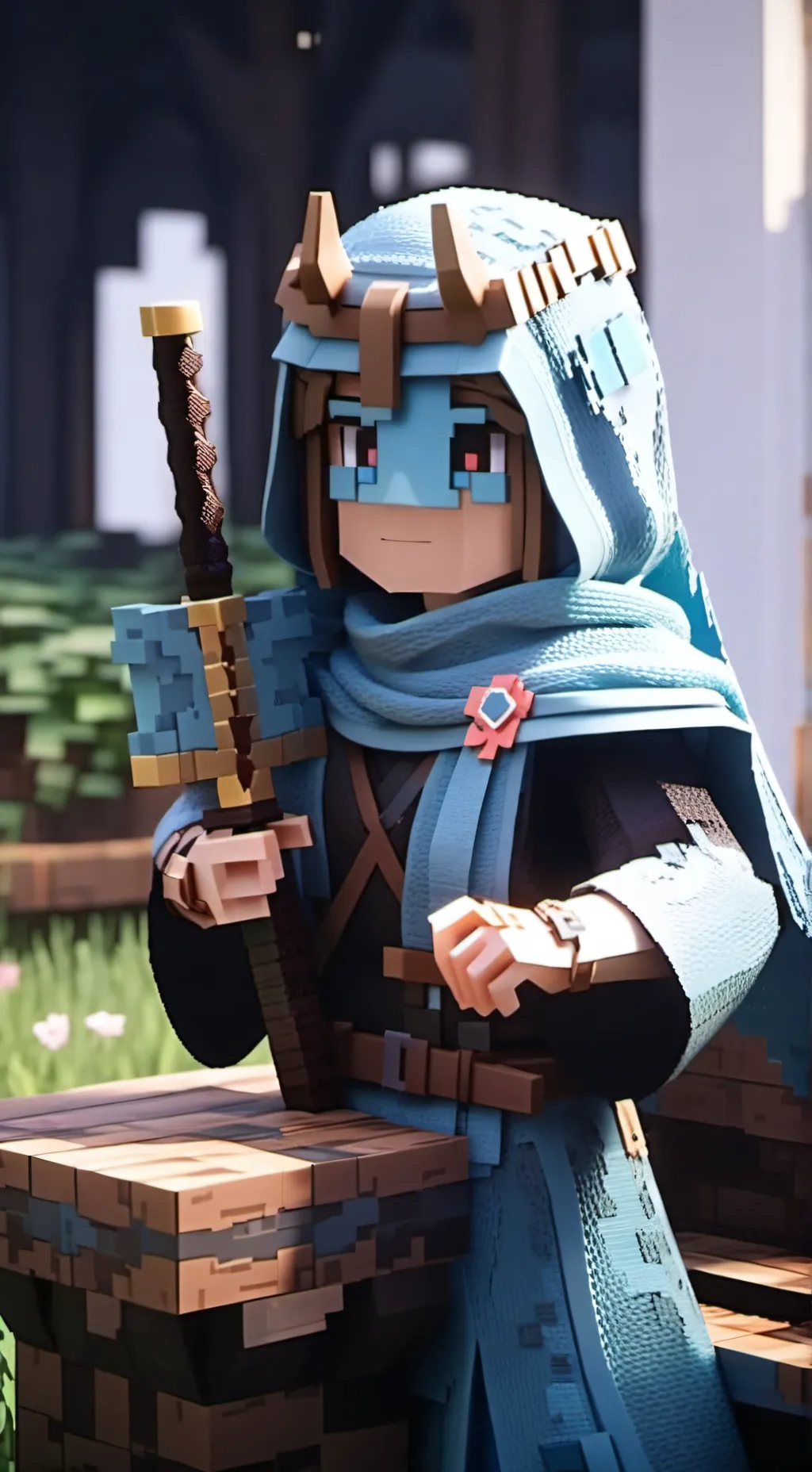 ai character: Minecraft background