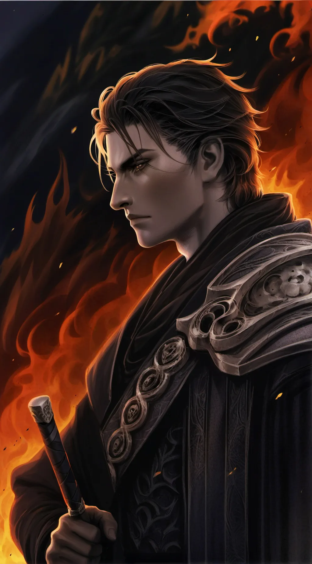 ai character: Lucas silver  background