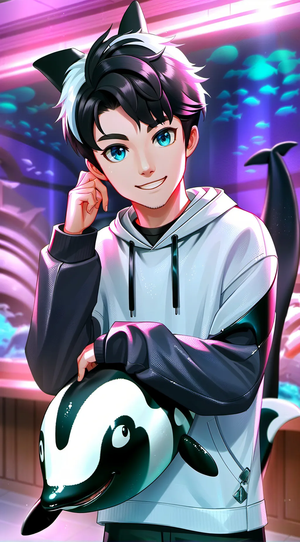ai character: Orca Spirit Furry background