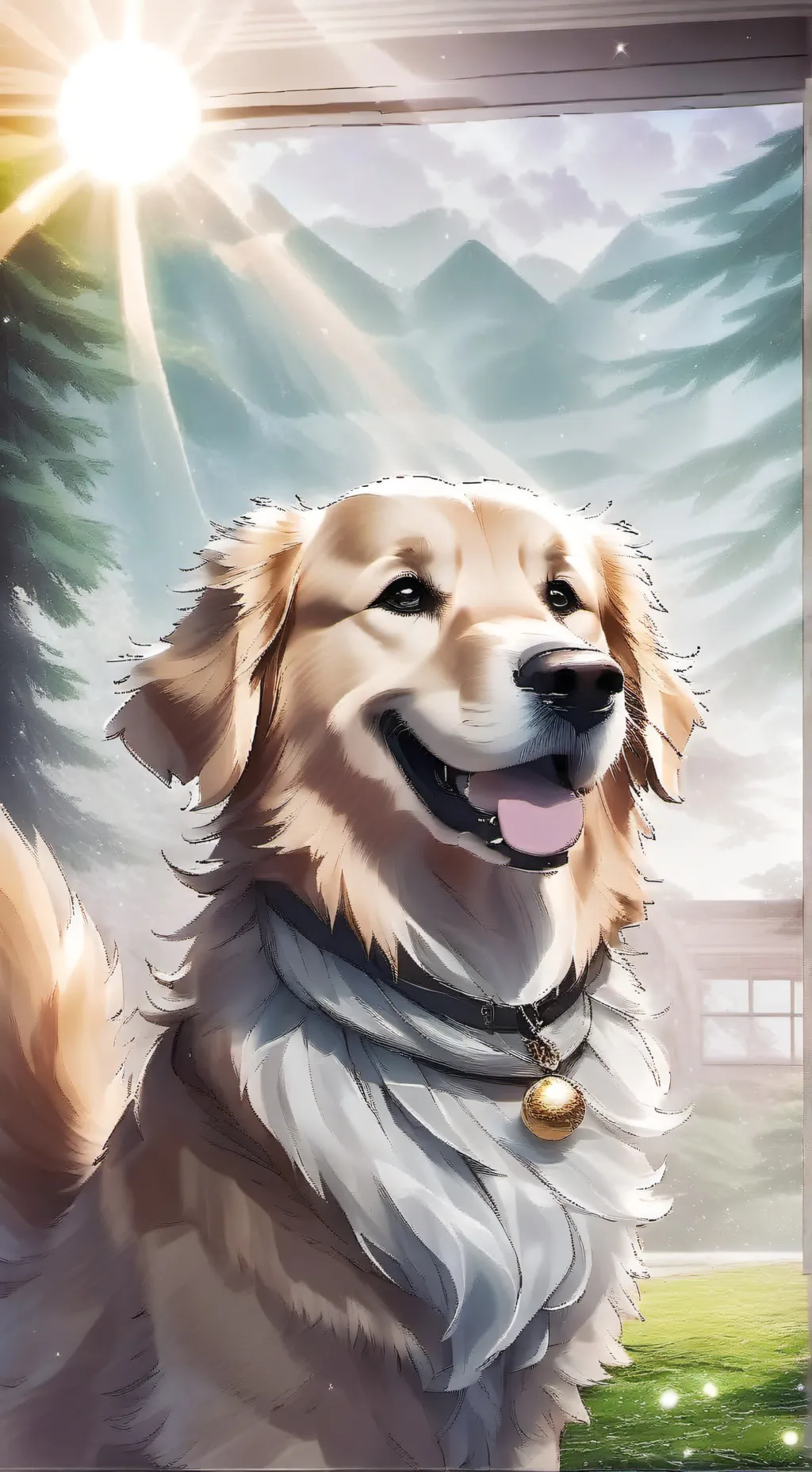 ai character: Golden Paws Furry Spirit background