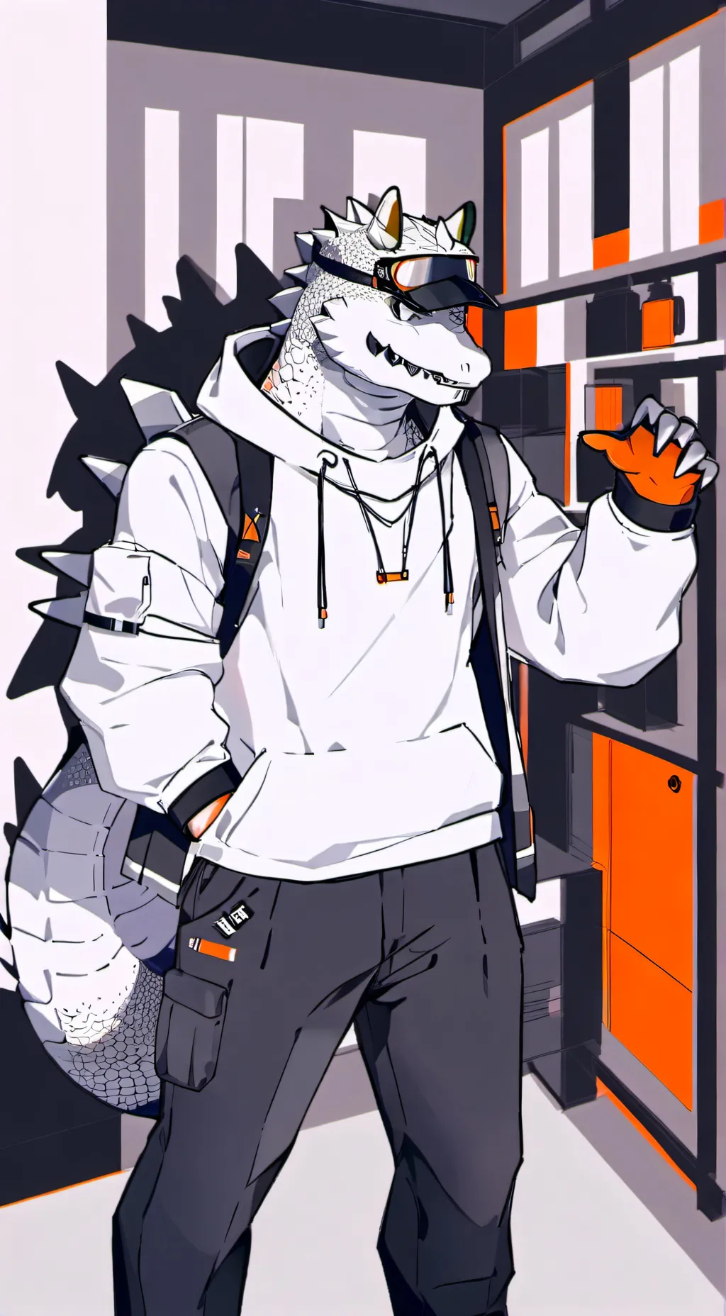 ai character: Godzilla Furry background