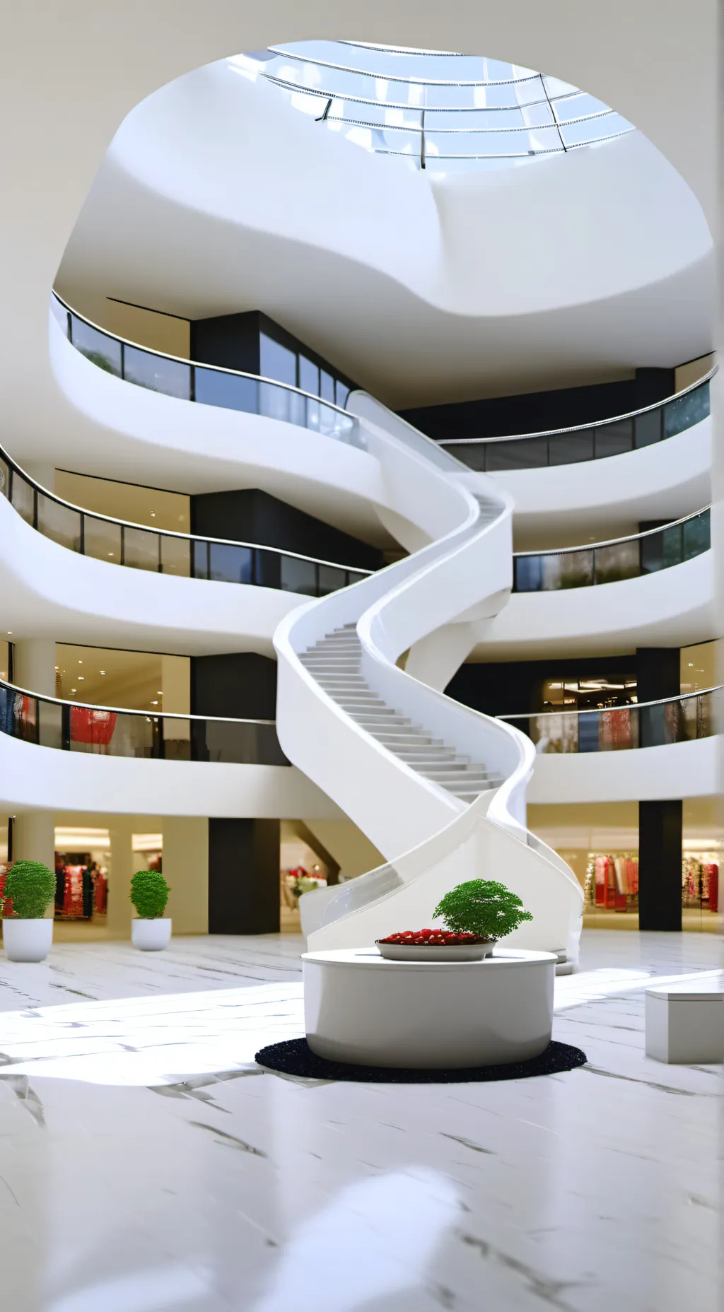 ai character: Shopping Mall background