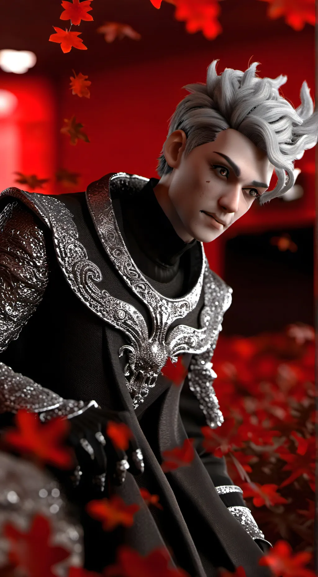 ai character: Gray background