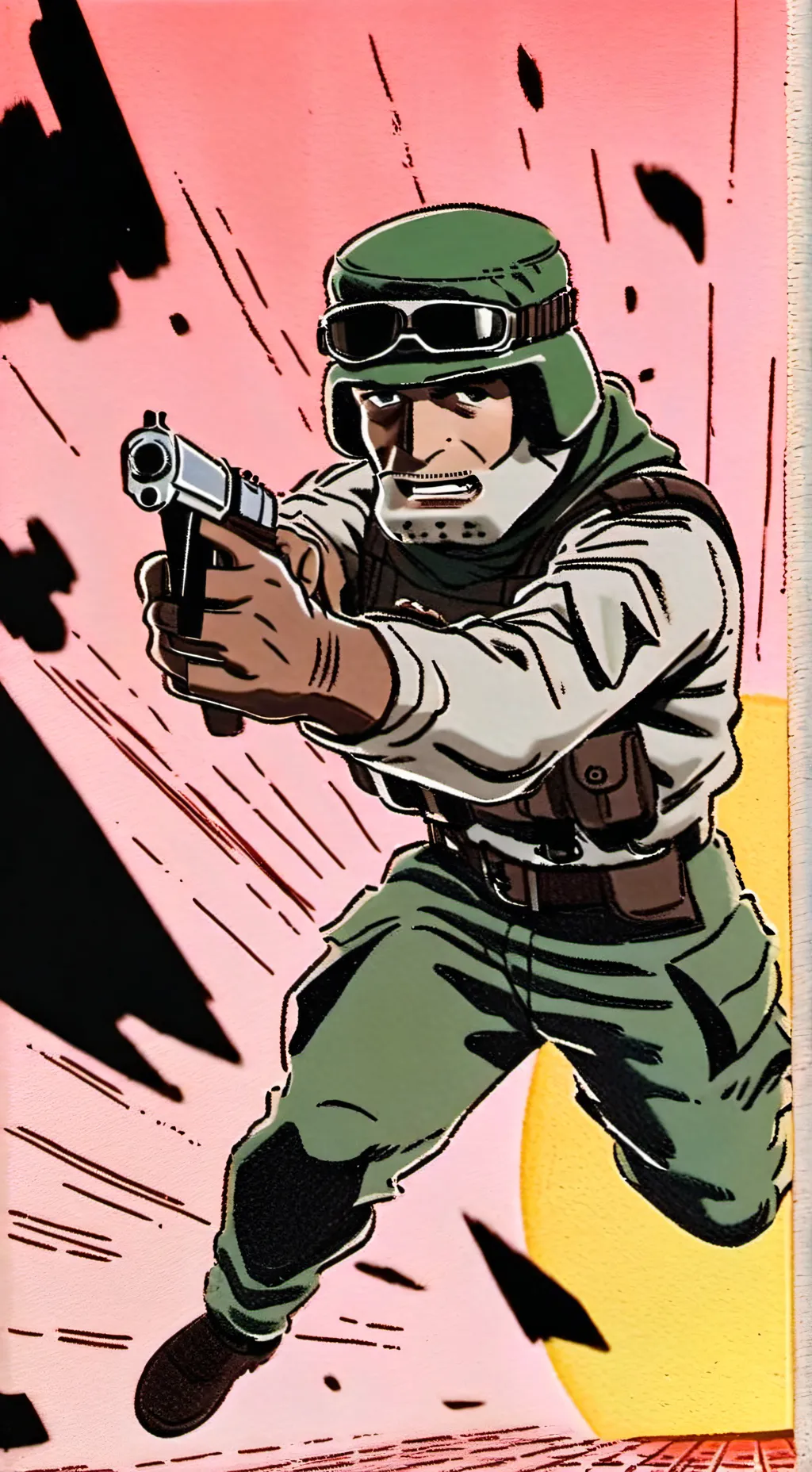 ai character: A army person ￼ background