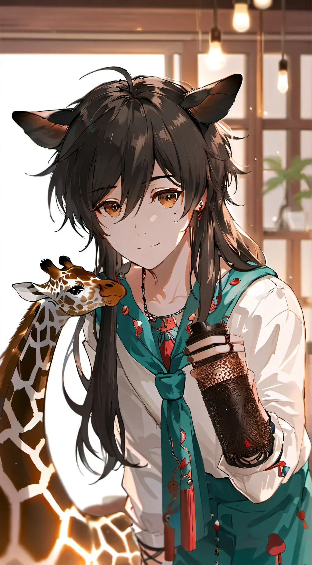 ai character: Sprightly Mottled Furry background