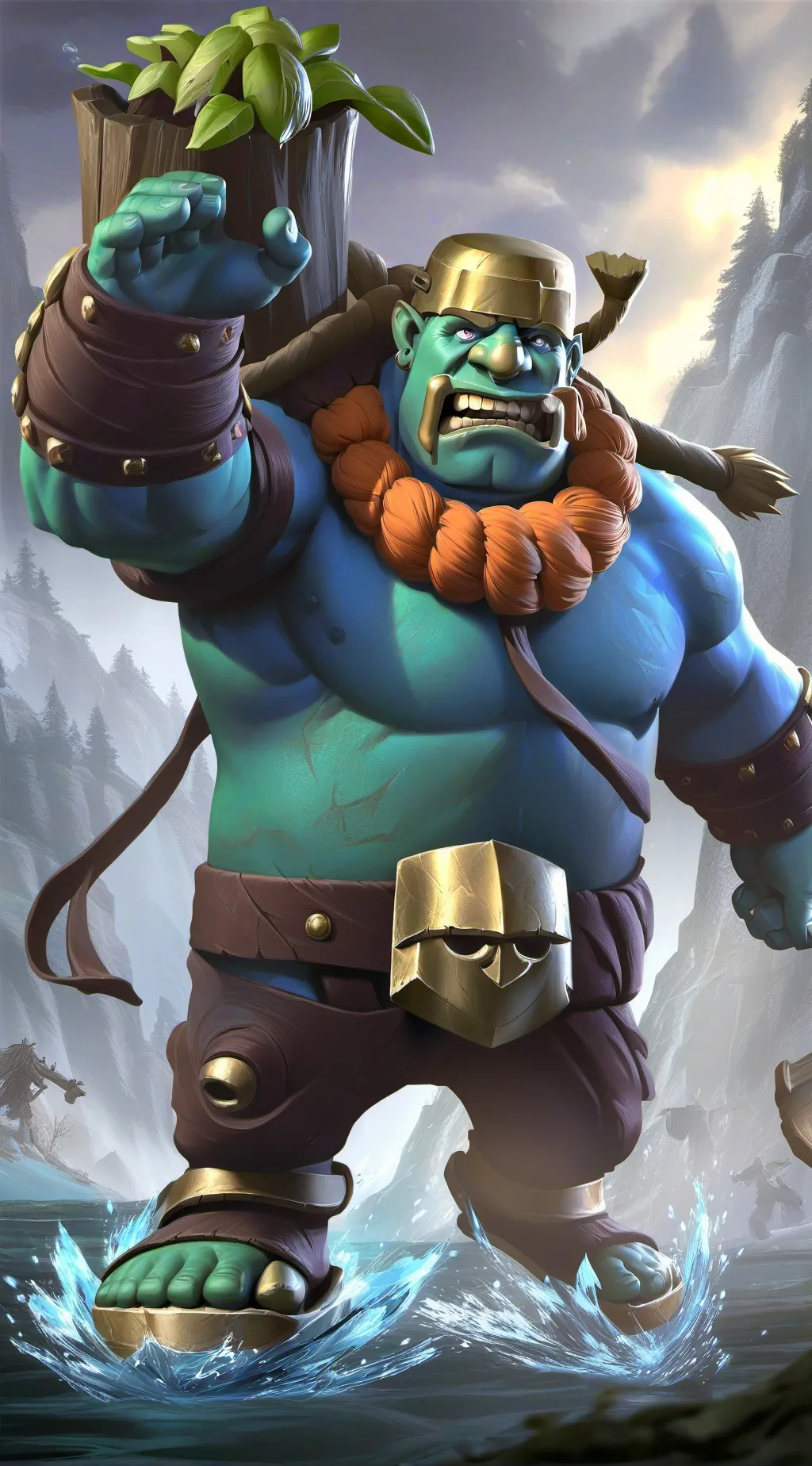 ai character: duende gigante background