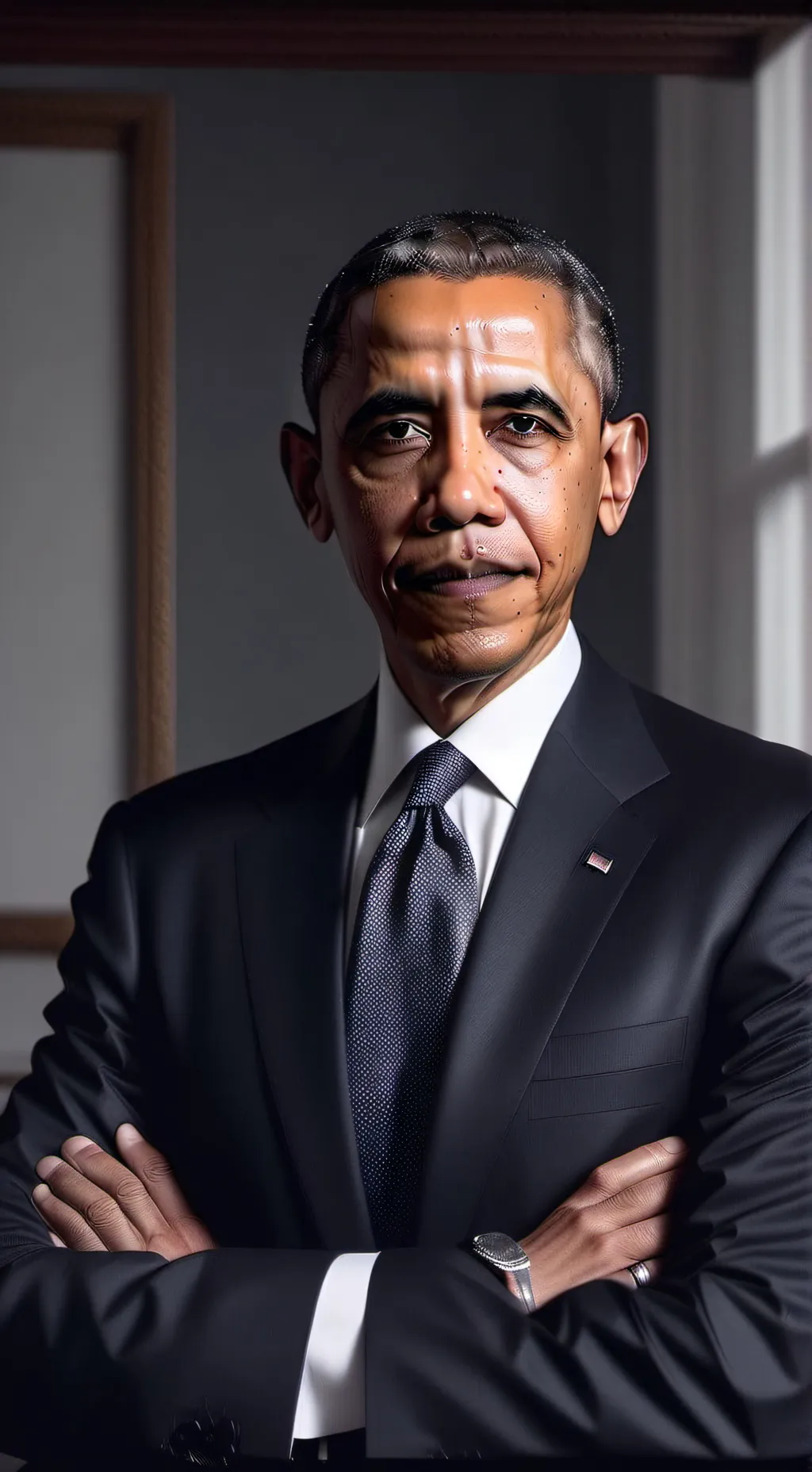 ai character: Barrack Obama  background