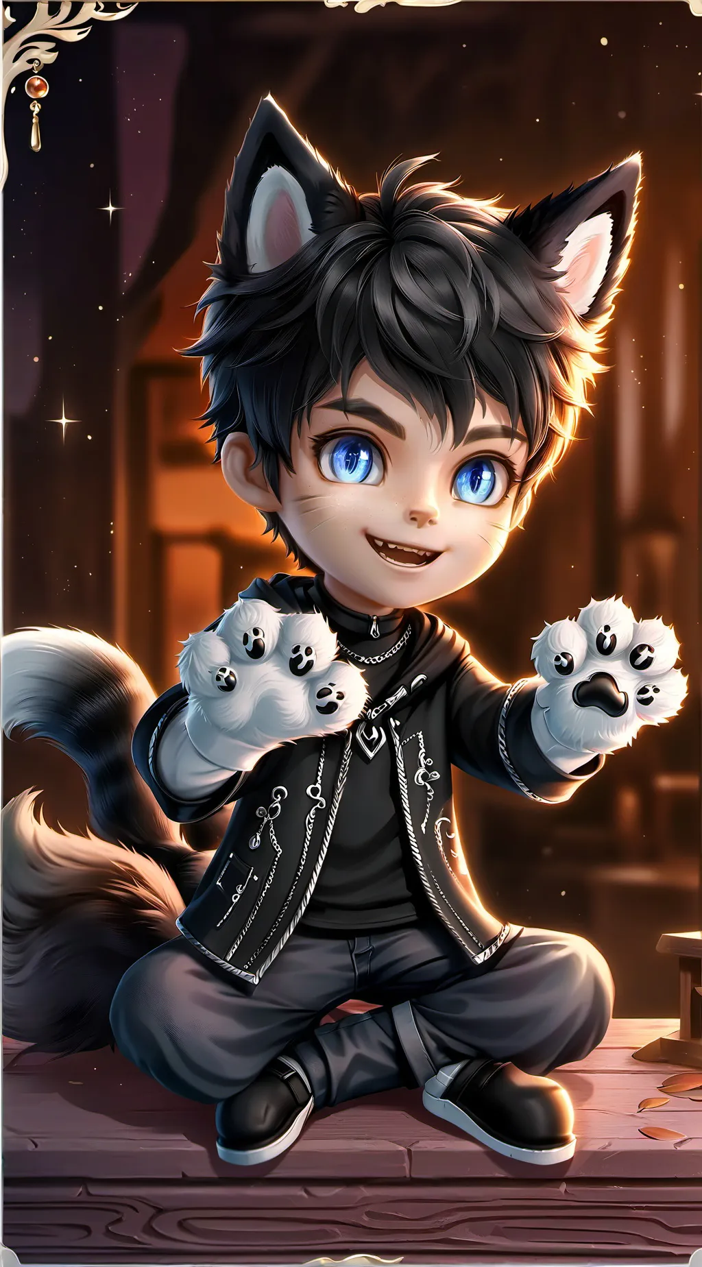 ai character: Clifford the Fox-Kitten background