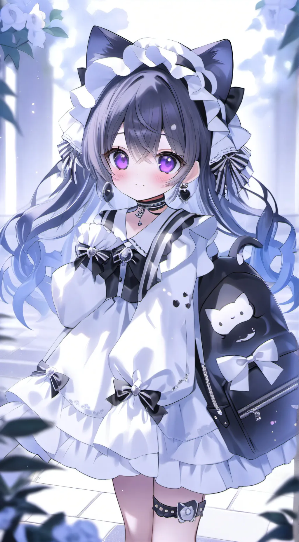 ai character: Hello kitty  background