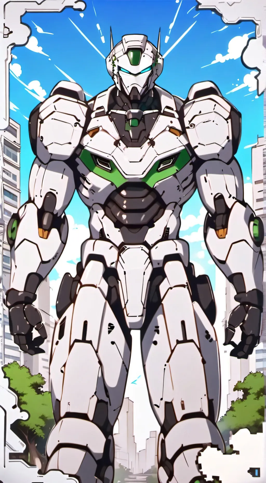 ai character: robot gigante  background