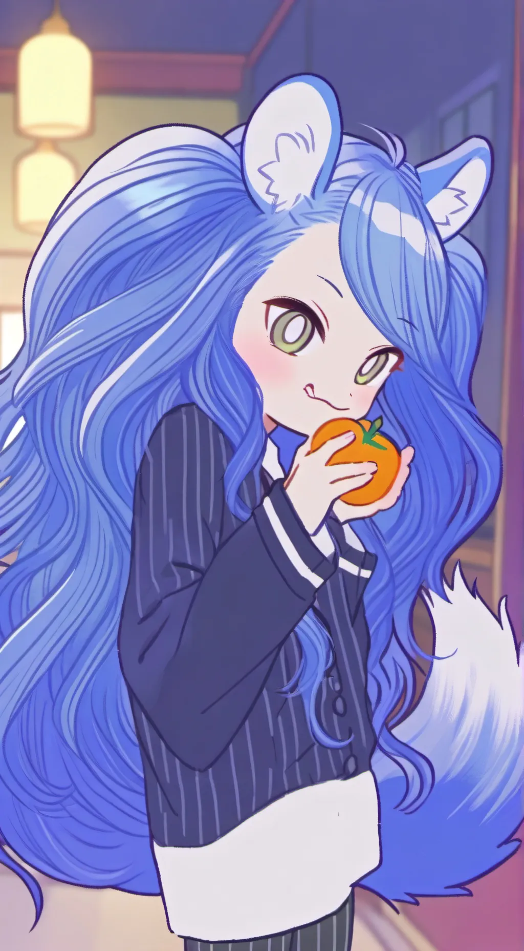 ai character: Striped Skunk Furry background