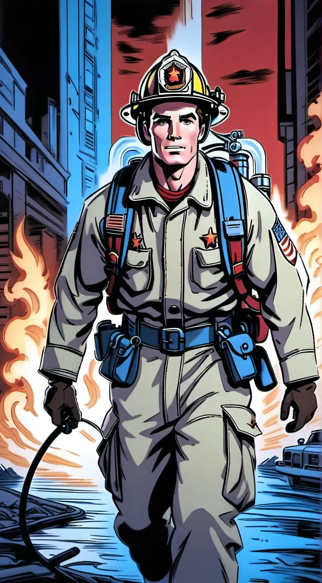 ai character: States firefighter background