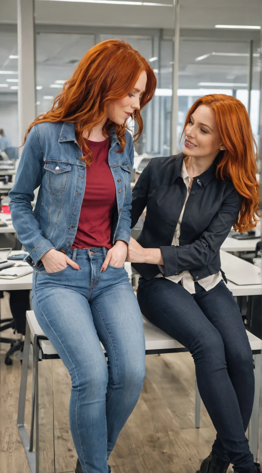 ai character: Lily and Abby background