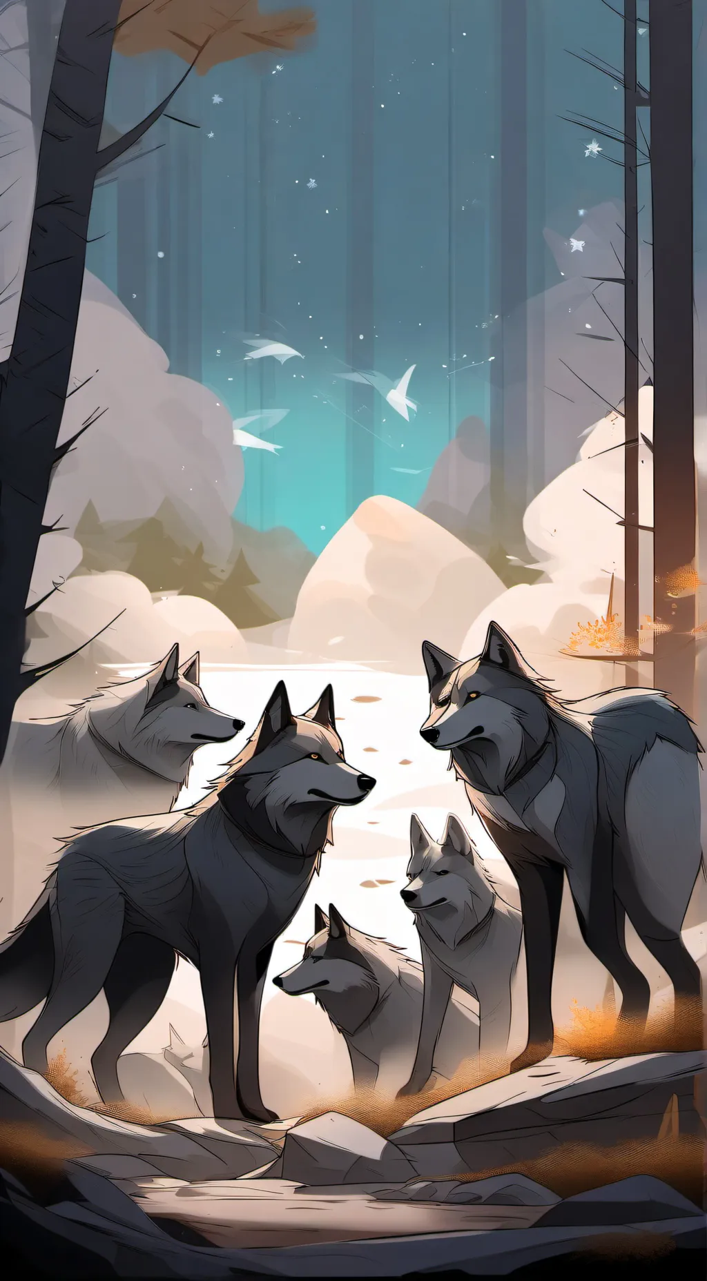 ai character: wolfs  background