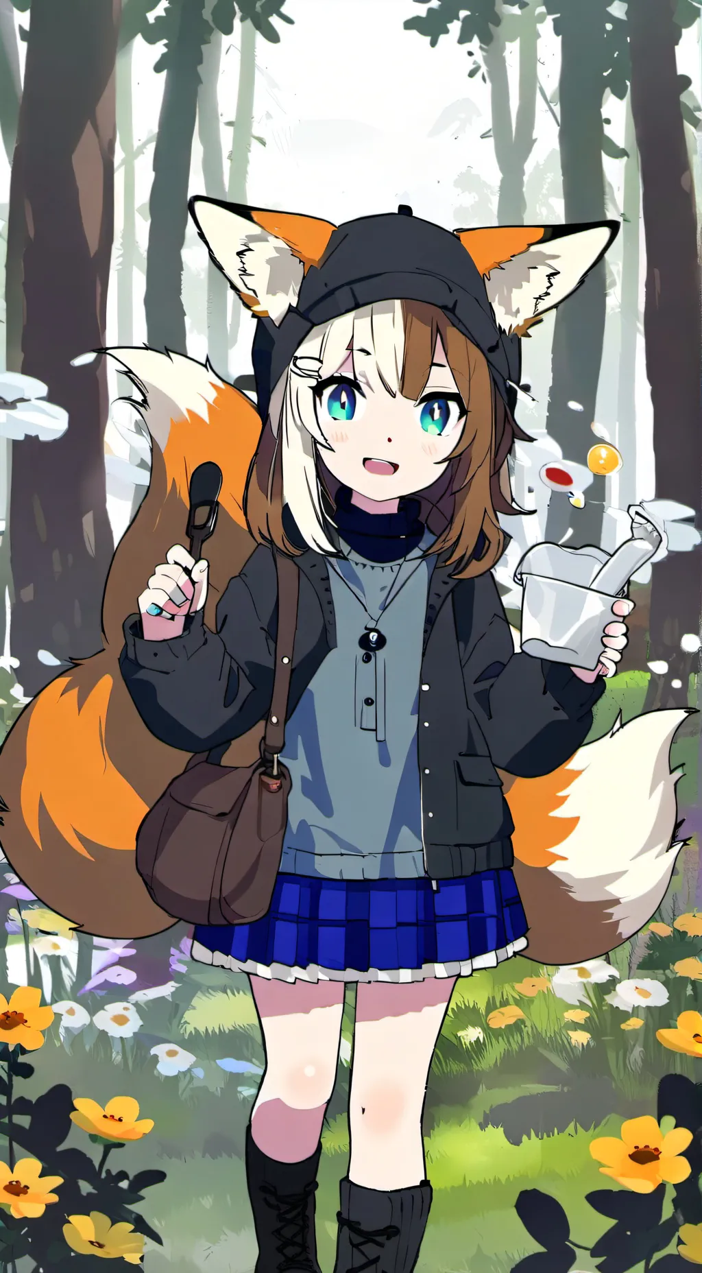ai character: Digging Fox Furry background